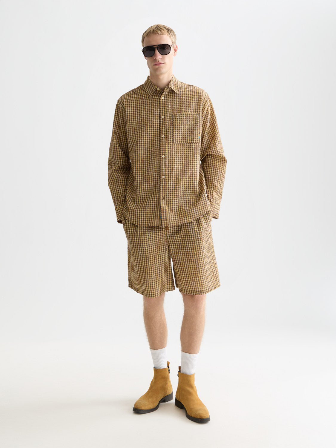 Seersucker Micro Check Relaxedfit Shirt - Scotch & Soda South Africa