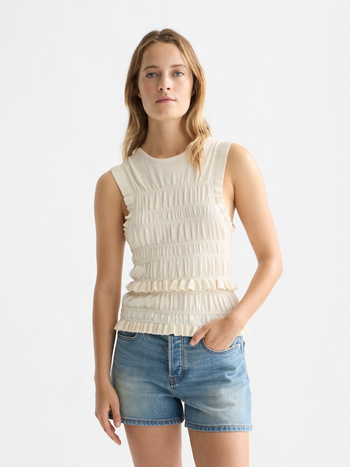 Smock Stitch Knitted Tank - Scotch & Soda South Africa