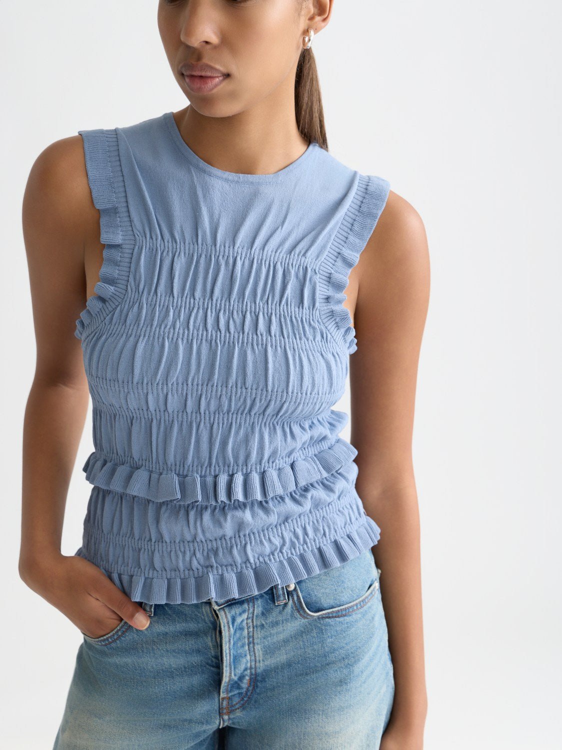 Smock Stitch Knitted Tank - Scotch & Soda South Africa
