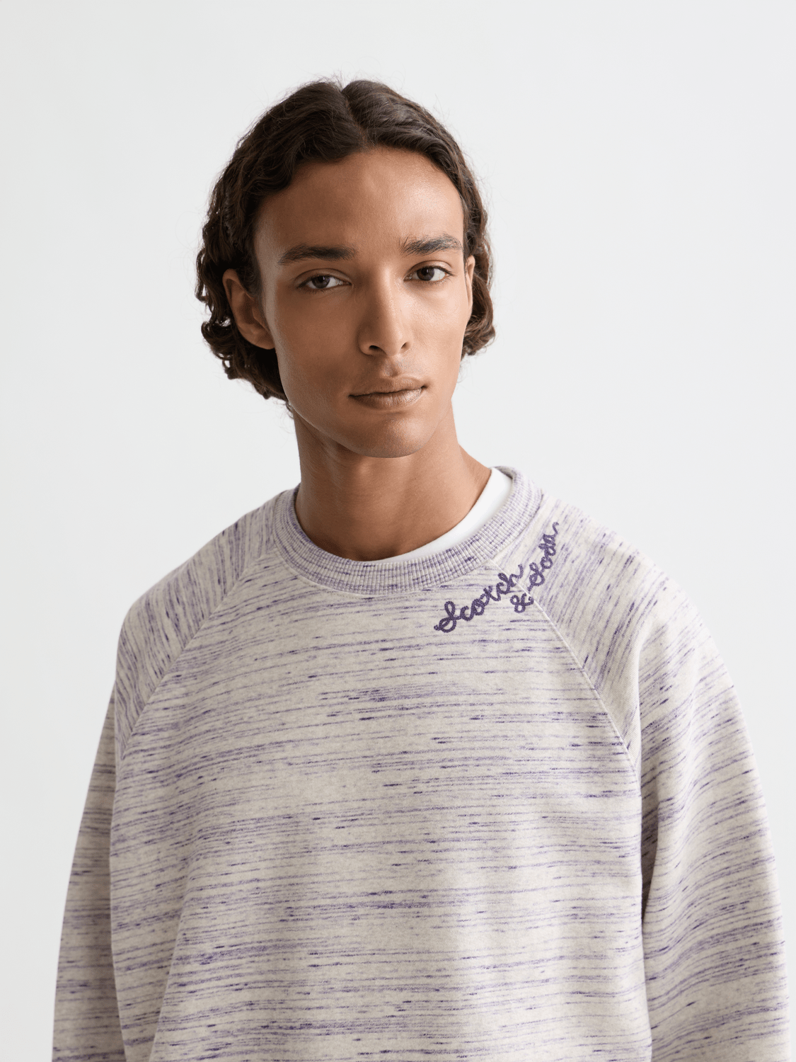 Space Yarn Embroidered Loose-Fit Sweatshirt - Scotch & Soda South Africa