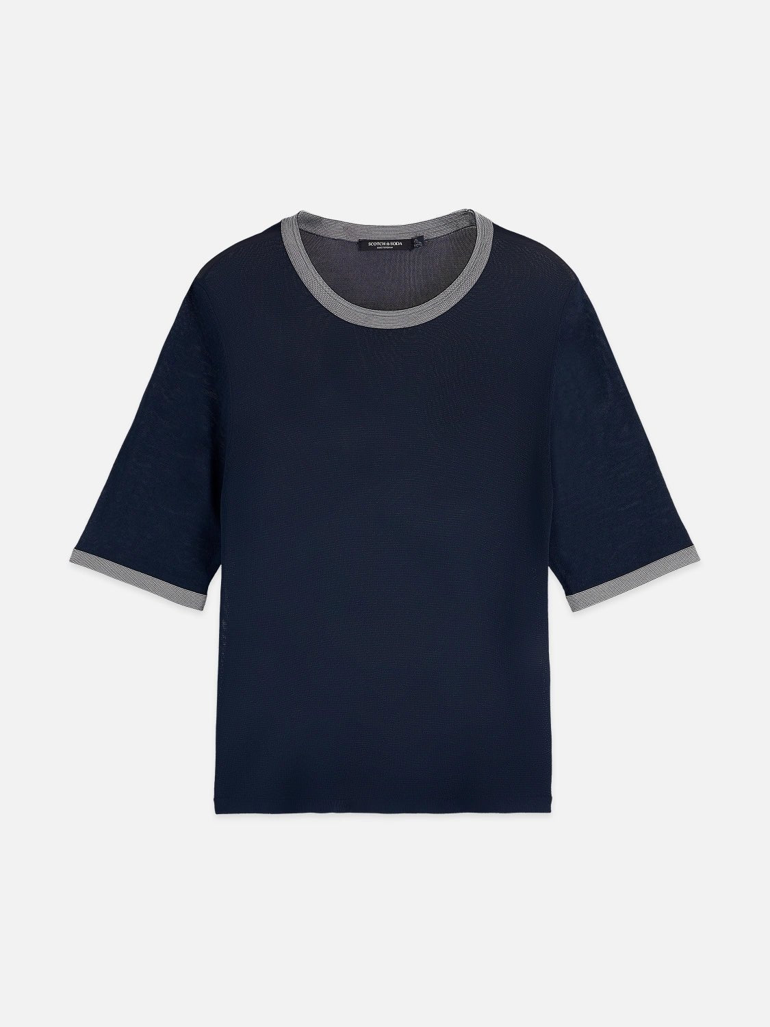 Stripe Trim Short Sleeve Pullover - Scotch & Soda South Africa