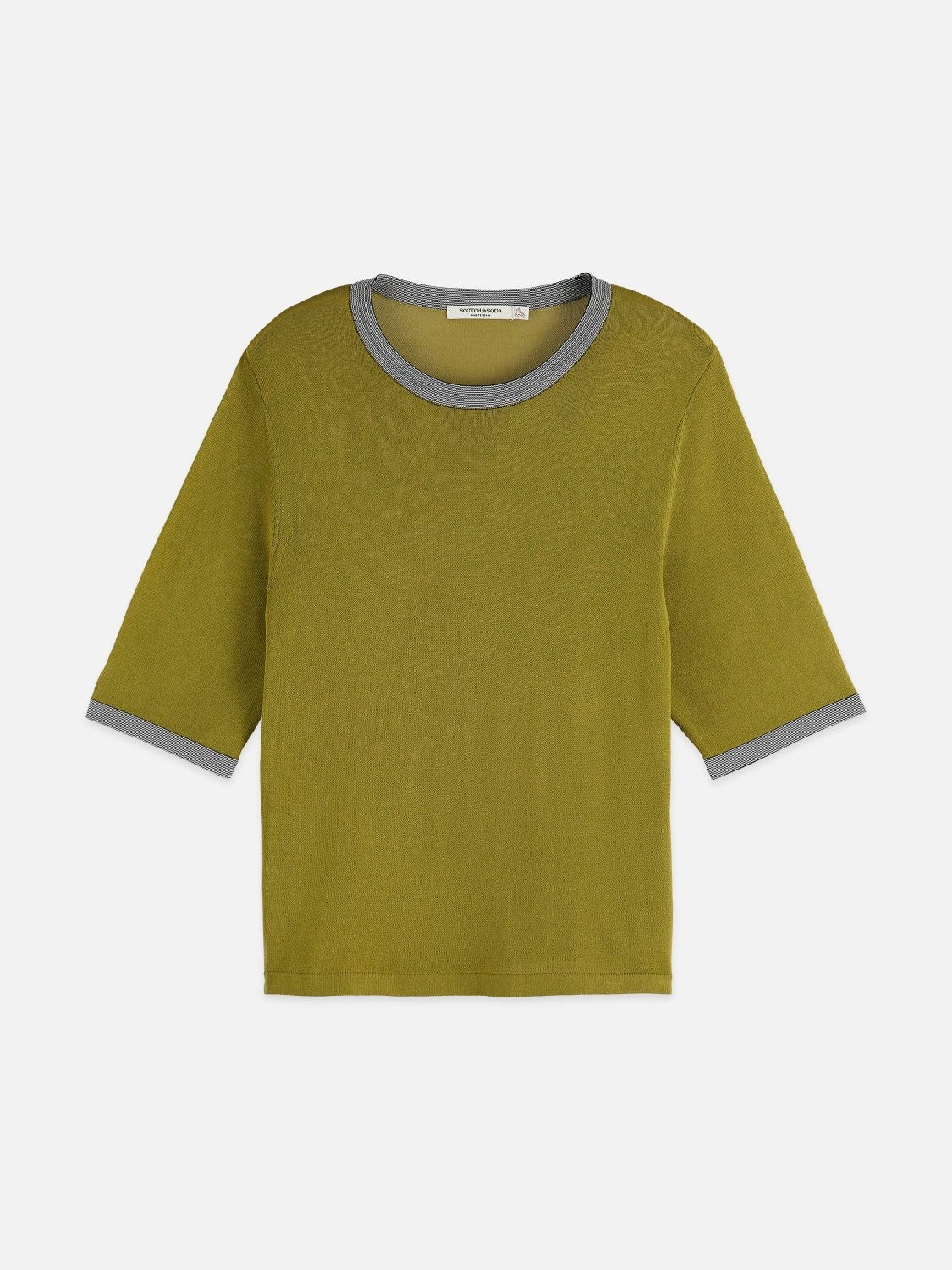 Stripe Trim Short Sleeve Pullover - Scotch & Soda South Africa
