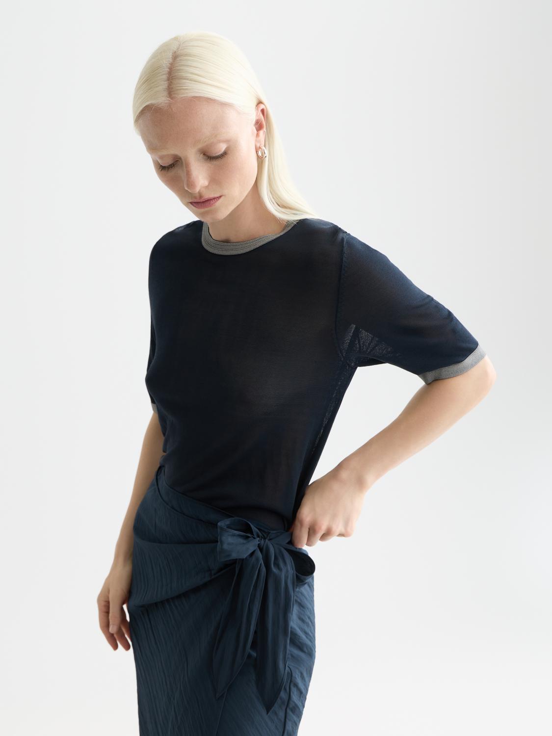 Stripe Trim Short Sleeve Pullover - Scotch & Soda South Africa
