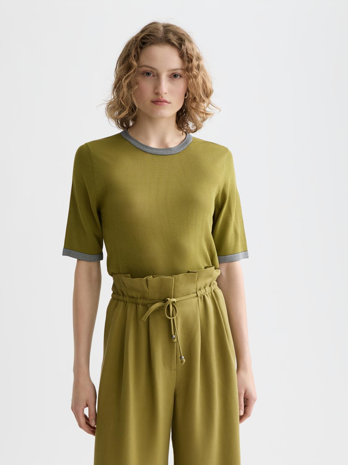 Stripe Trim Short Sleeve Pullover - Scotch & Soda South Africa
