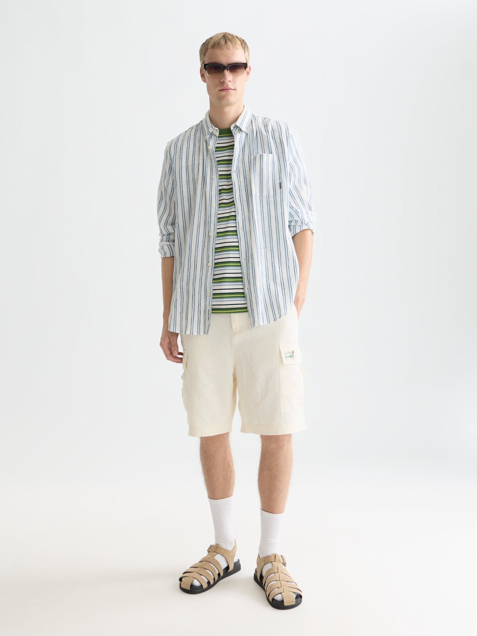 Striped Crinkle Structure Regular-Fit Shirt - Scotch & Soda South Africa