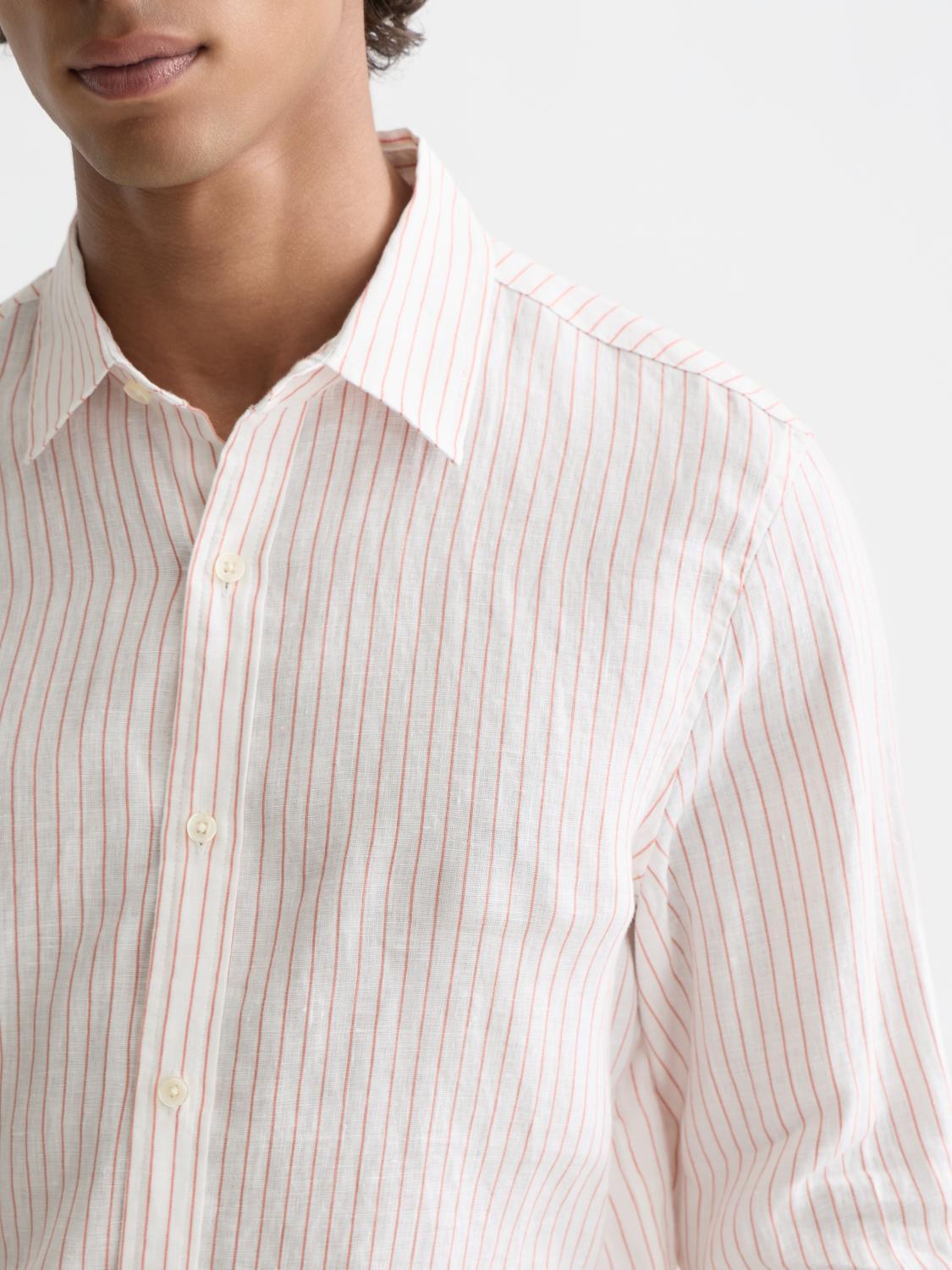 Striped Linen Regular-Fit Shirt - Scotch & Soda South Africa