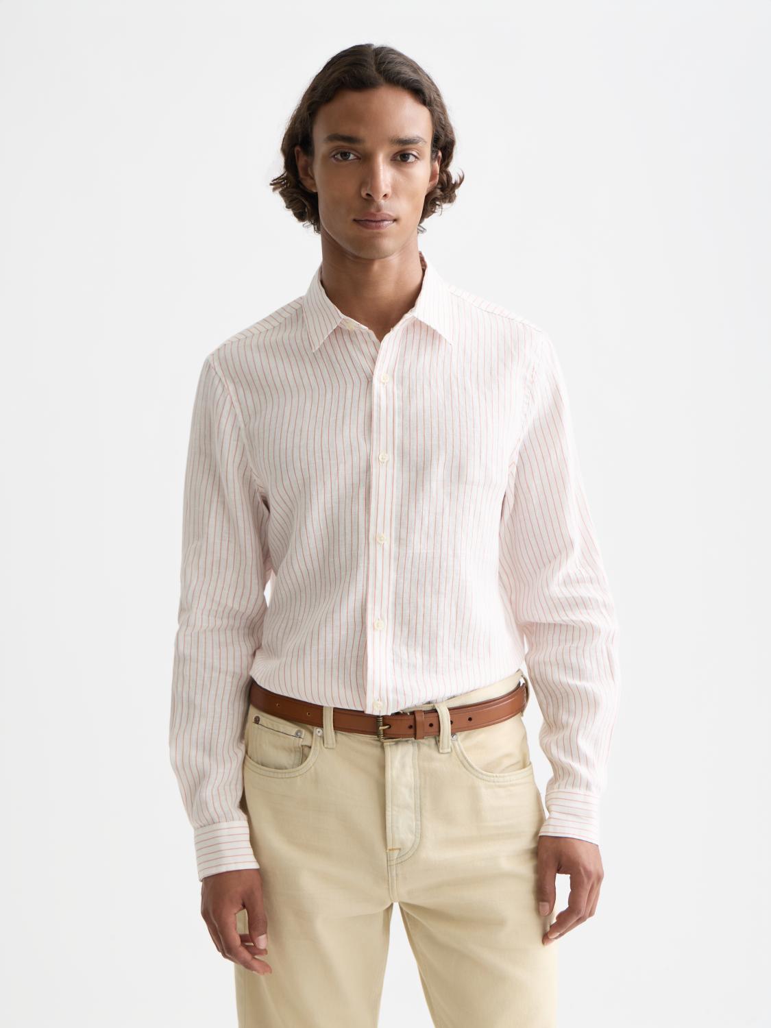 Striped Linen Regular-Fit Shirt - Scotch & Soda South Africa