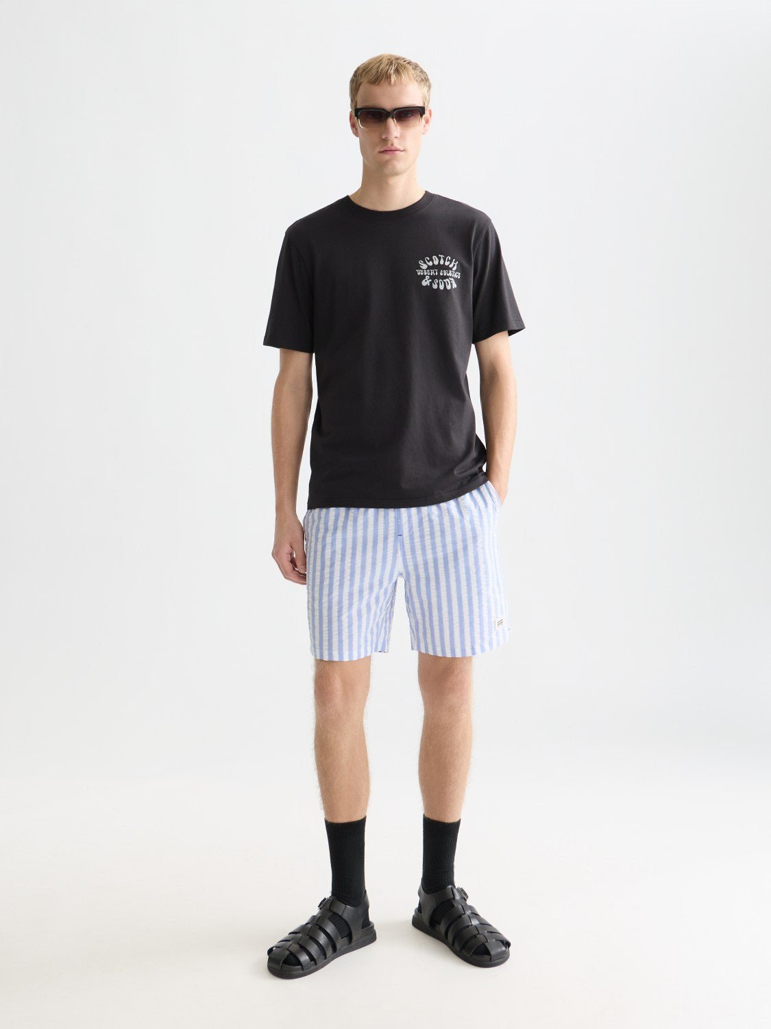 Striped Midlength Swim Shorts - Scotch & Soda South Africa