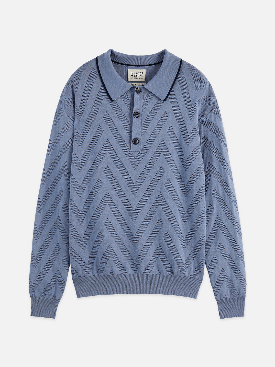 Structure Long Sleeve Polo - Scotch & Soda South Africa