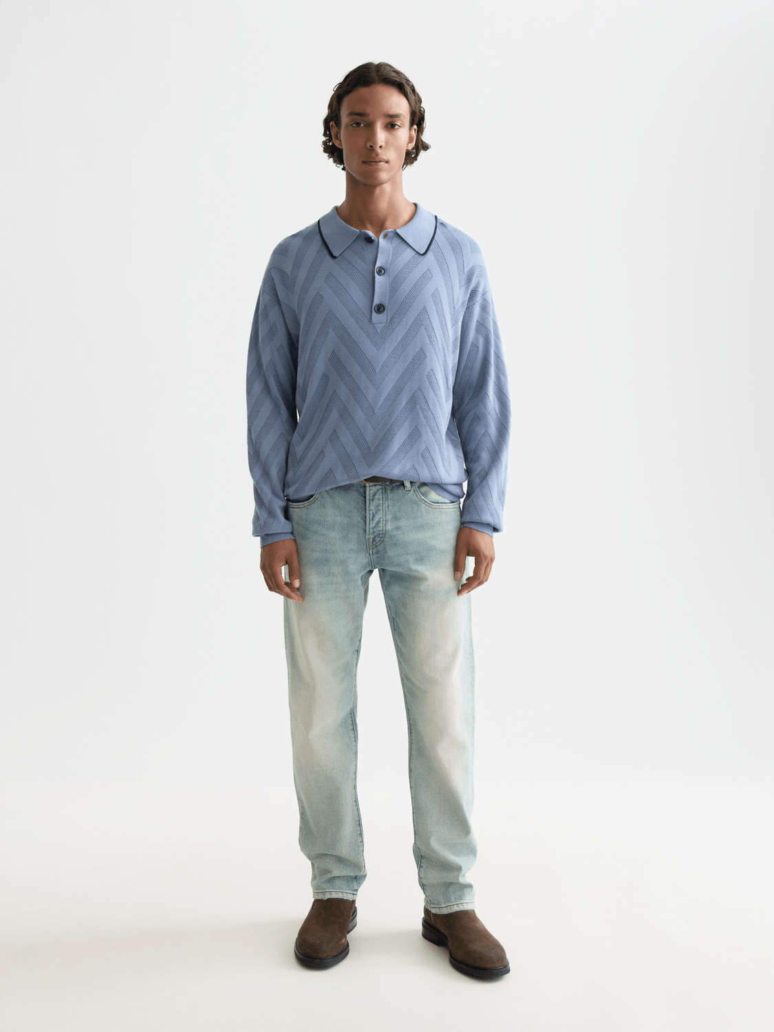 Structure Long Sleeve Polo - Scotch & Soda South Africa