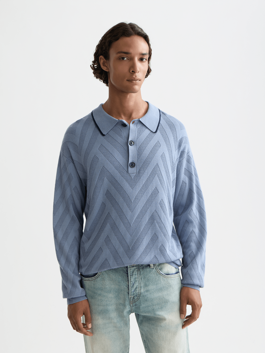 Structure Long Sleeve Polo - Scotch & Soda South Africa