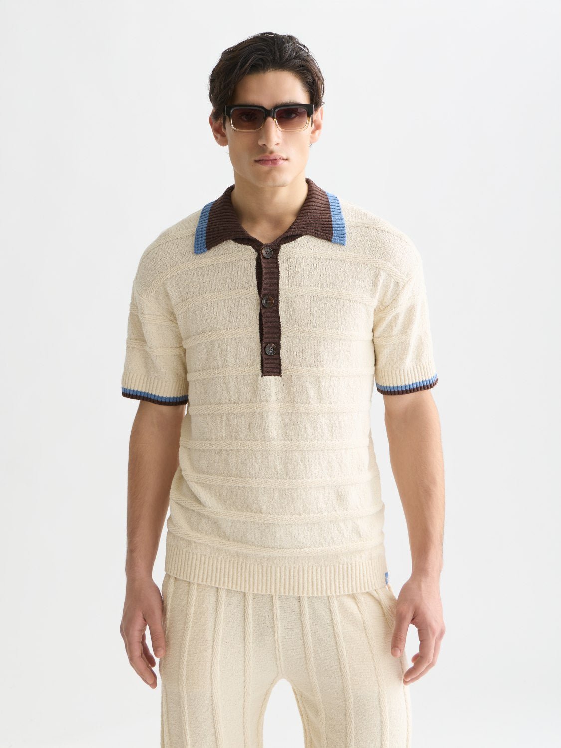 Structured Knitted Loosefit Polo - Scotch & Soda South Africa