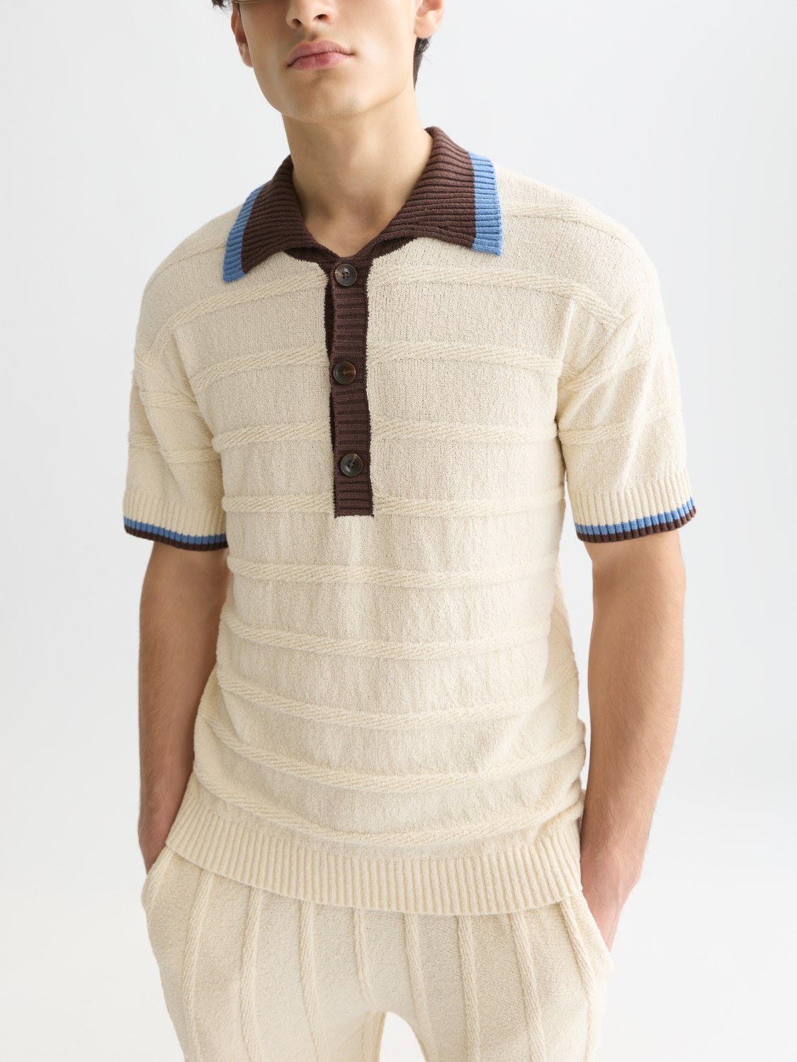 Structured Knitted Loosefit Polo - Scotch & Soda South Africa