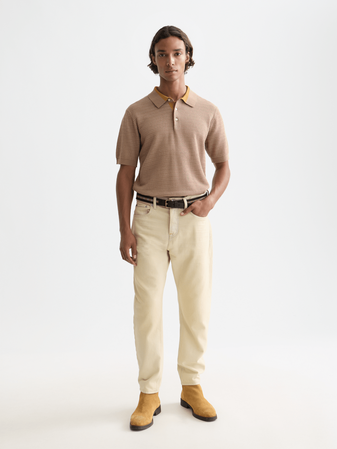 Structured Knitted Regular-Fit Polo - Scotch & Soda South Africa