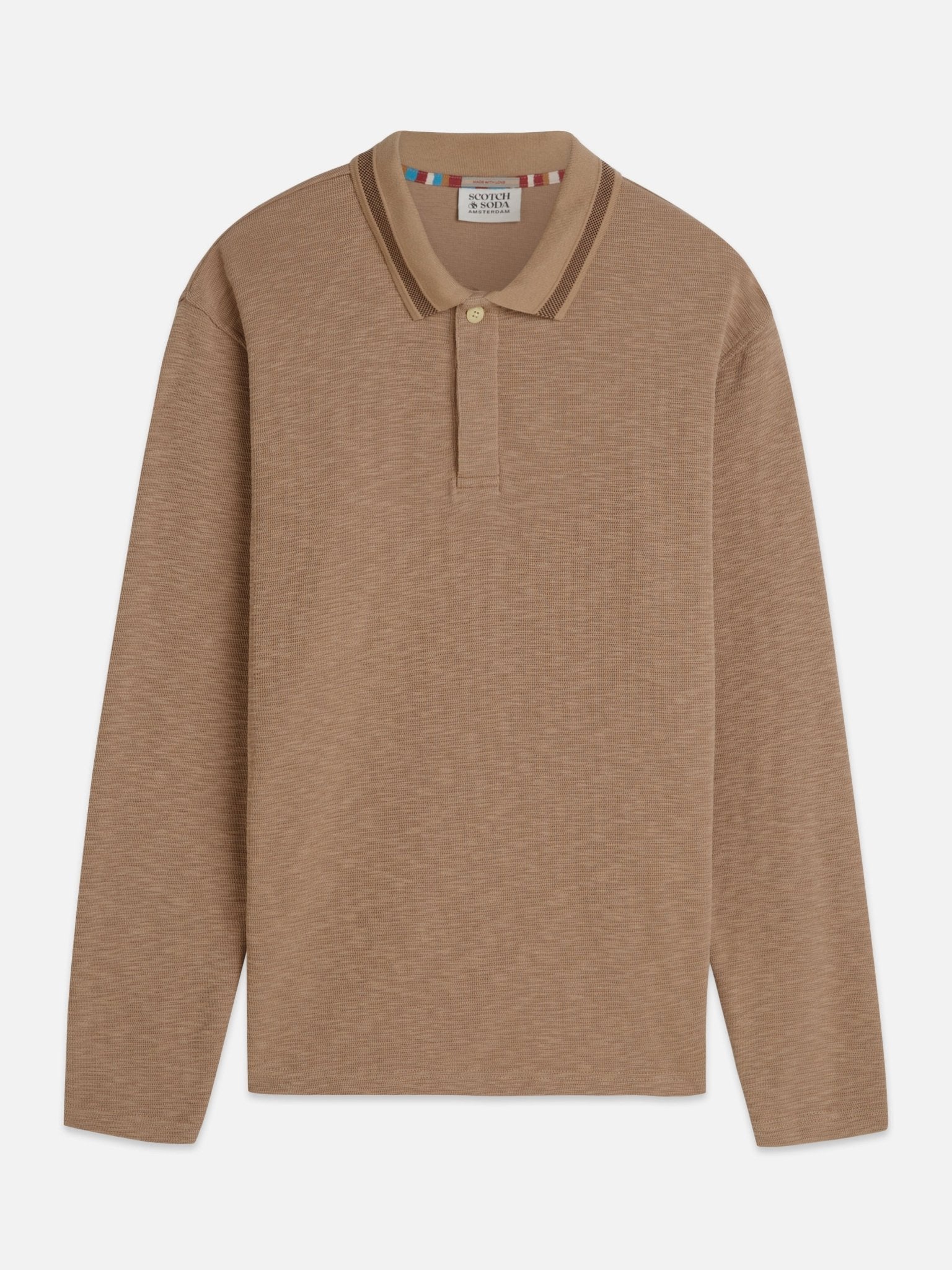 Structured Relaxed-Fit Long-Sleeved Polo - Scotch & Soda South Africa