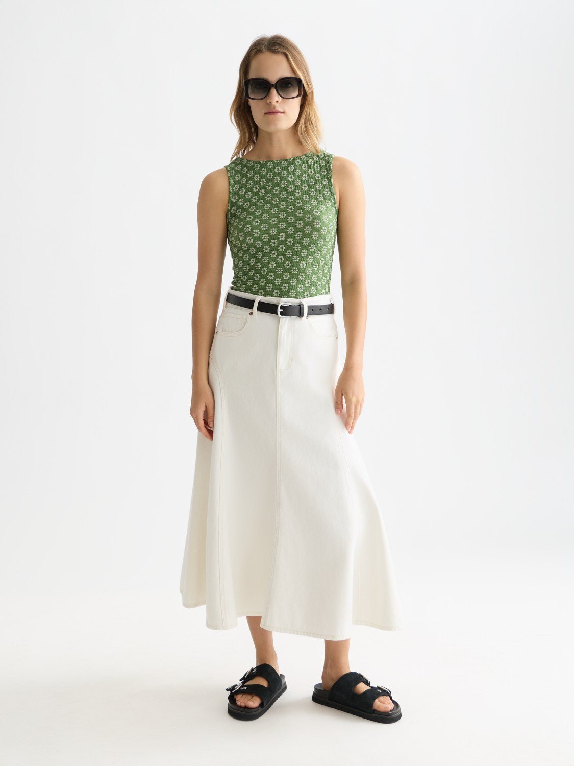 Structured Slash Neck Tank - Scotch & Soda South Africa
