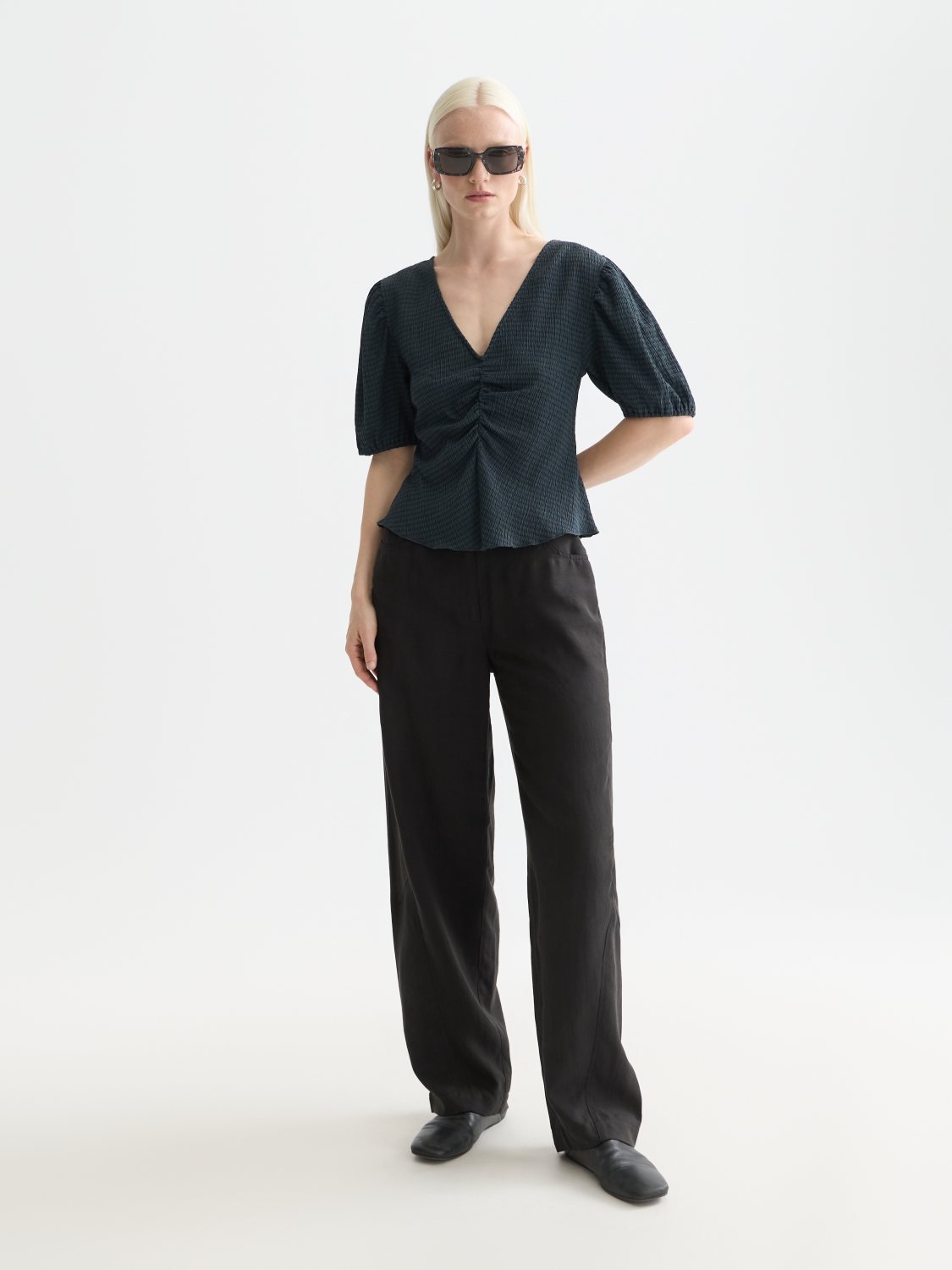Structured V-Neck Top - Scotch & Soda South Africa