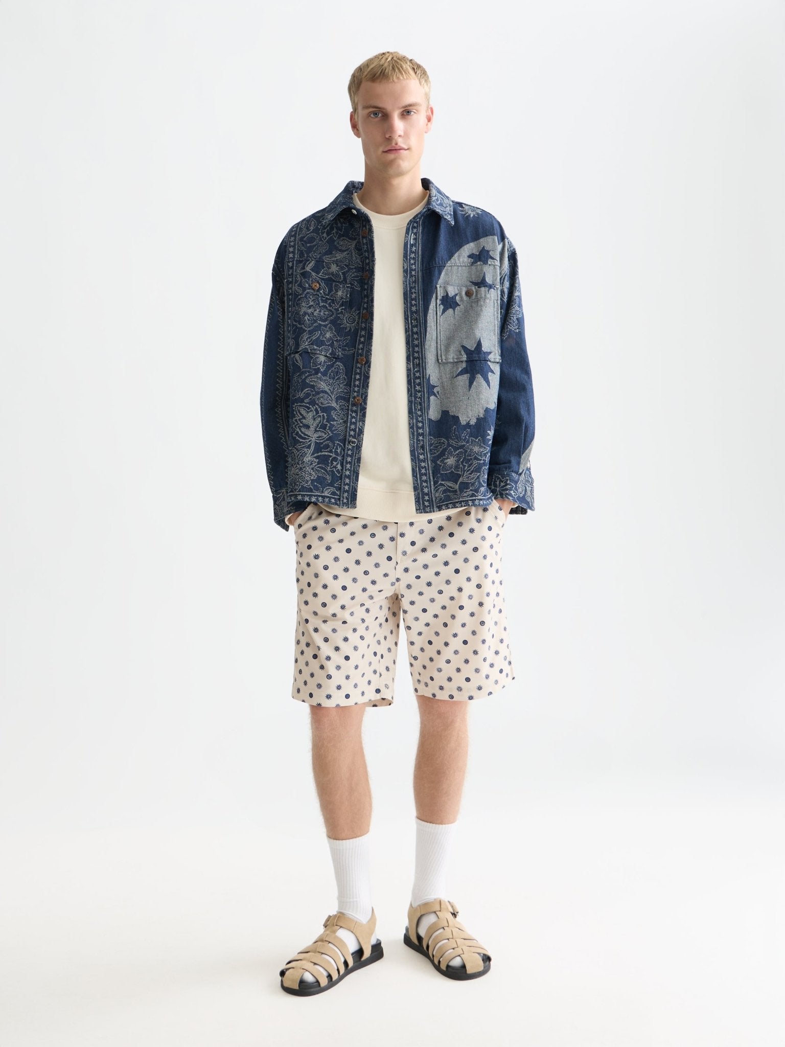 Stuart Printed Stretch Cotton Chino Shorts - Scotch & Soda South Africa