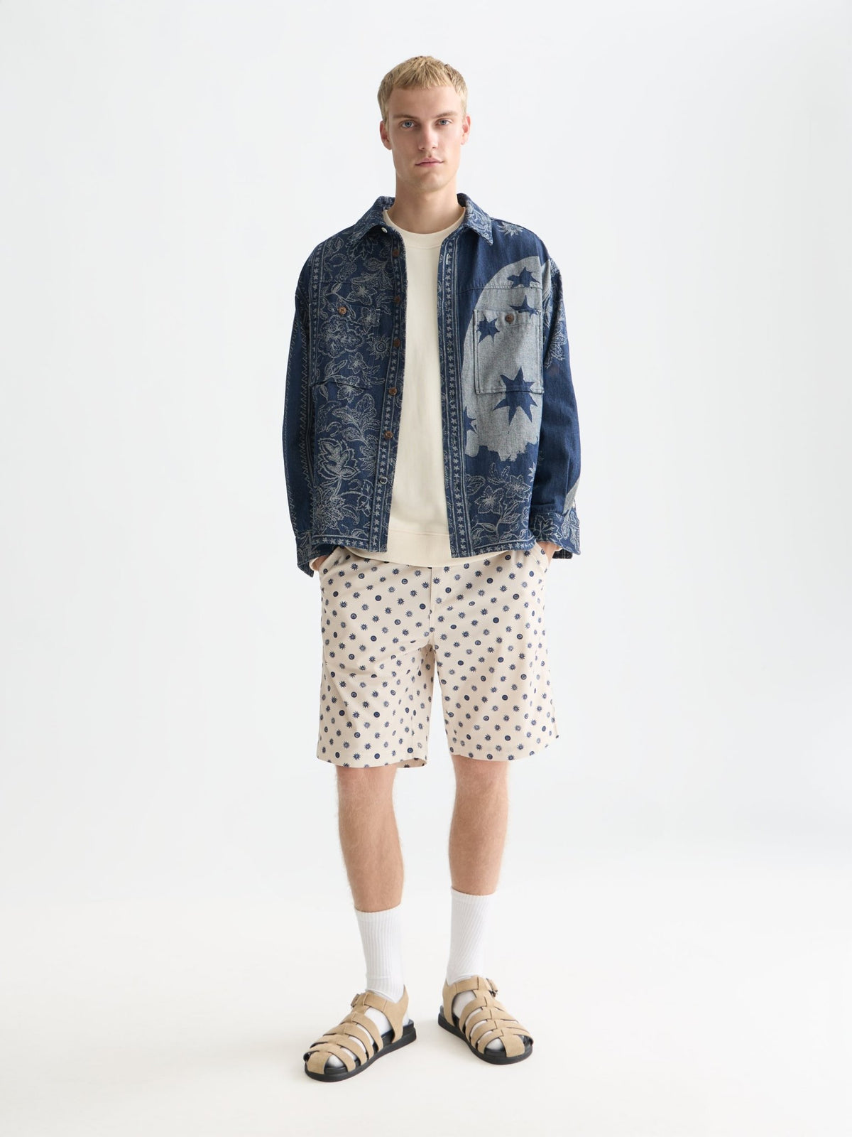 Stuart Printed Stretch Cotton Chino Shorts - Scotch & Soda South Africa