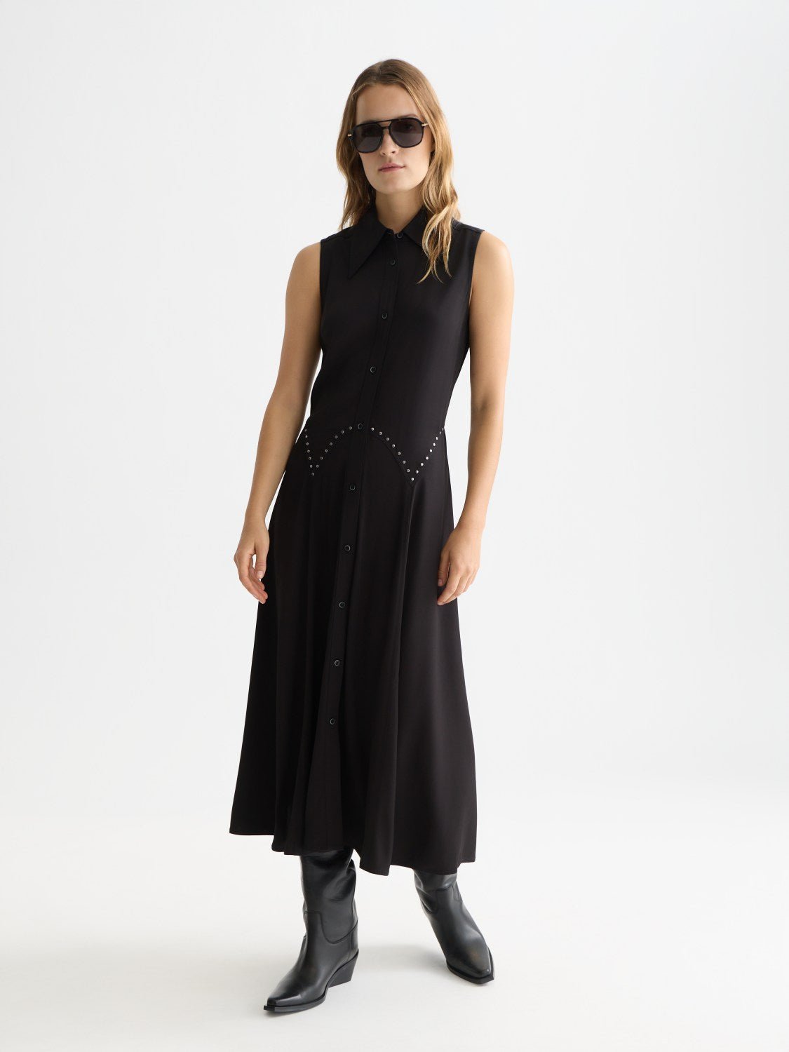 Studded Button Midi Dress - Scotch & Soda South Africa
