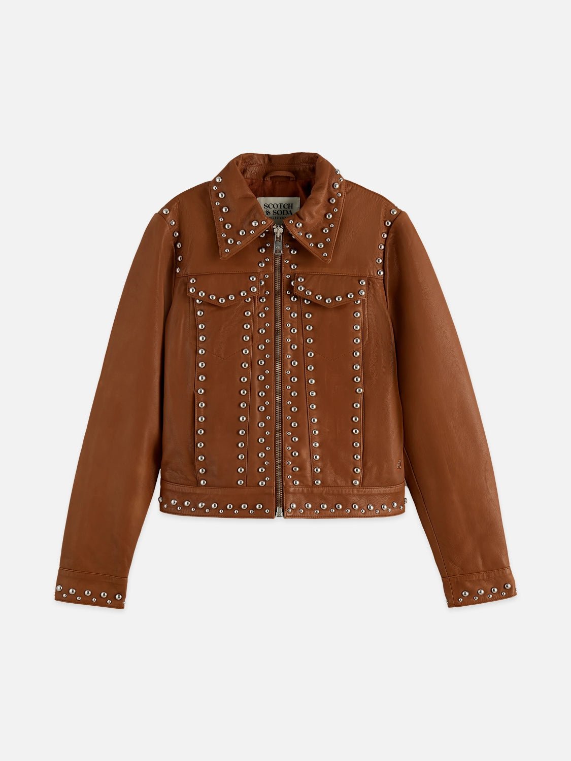 Studded Leather Trucker - Scotch & Soda South Africa