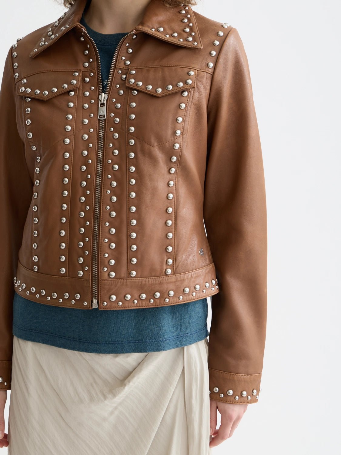Studded Leather Trucker - Scotch & Soda South Africa