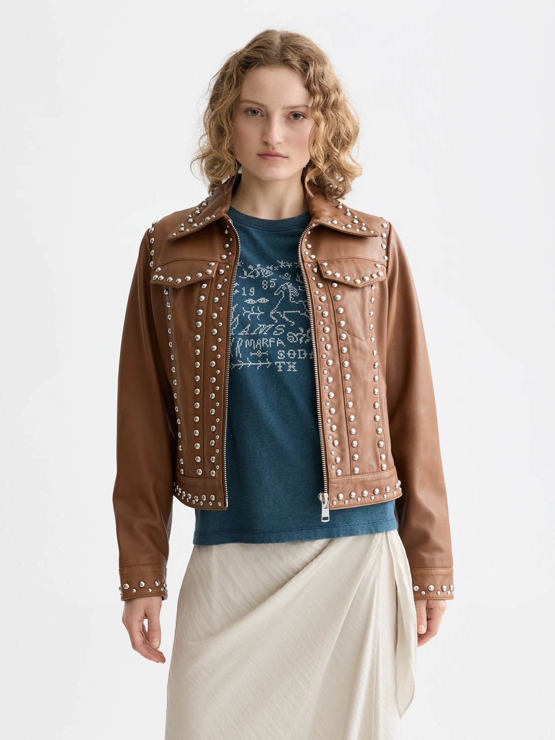 Studded Leather Trucker - Scotch & Soda South Africa