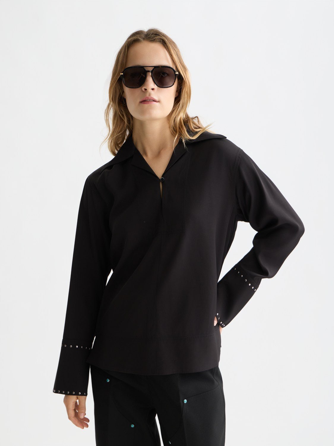 Studded Long Sleeve Shirt - Scotch & Soda South Africa