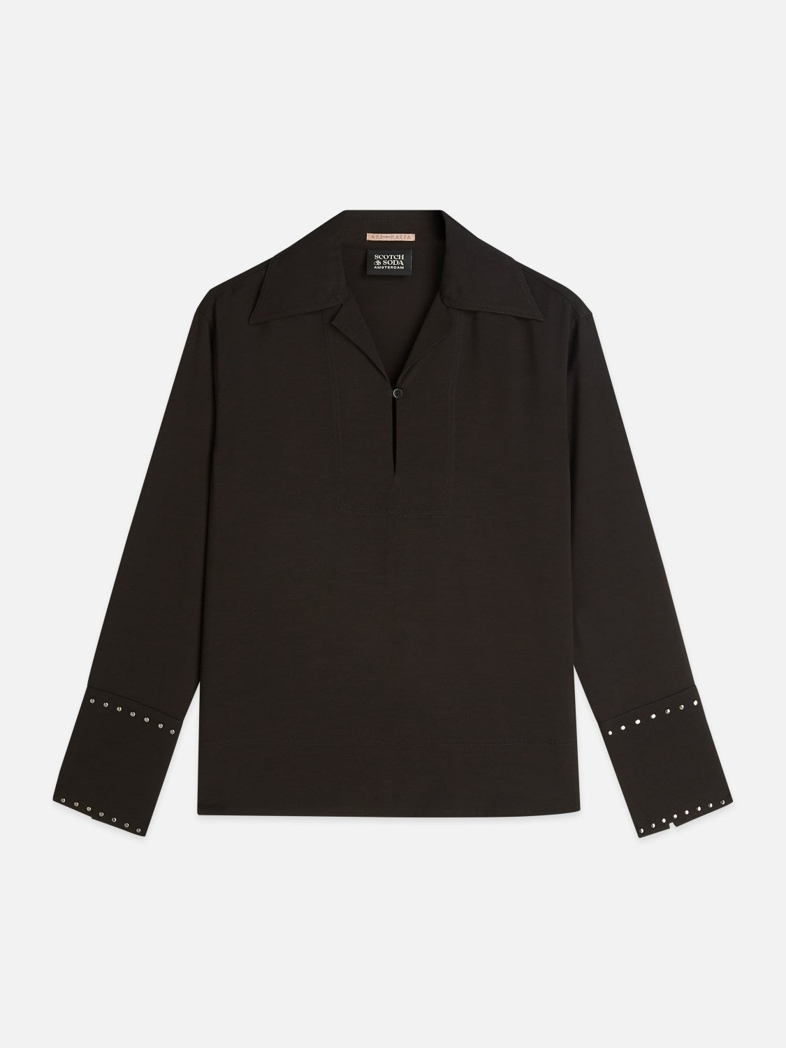 Studded Long Sleeve Shirt - Scotch & Soda South Africa