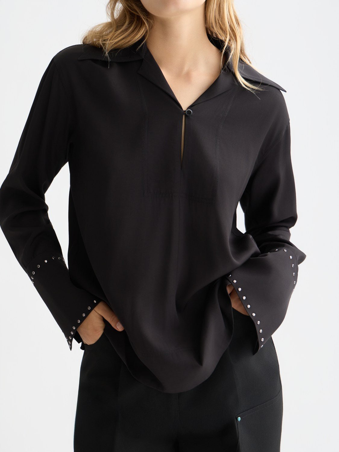 Studded Long Sleeve Shirt - Scotch & Soda South Africa