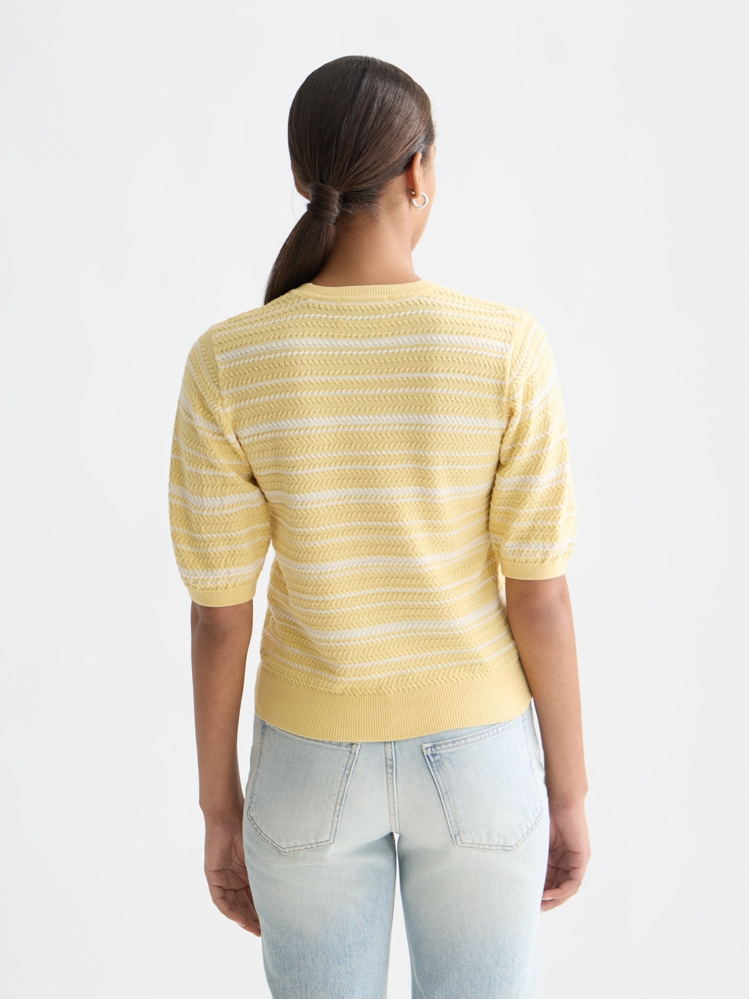 Textured Stripe Knitted Tee - Scotch & Soda South Africa