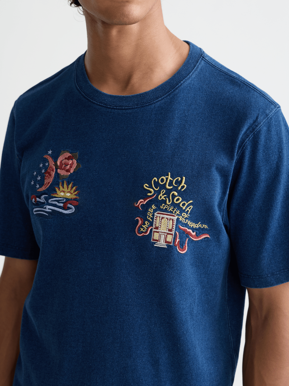 The 40Th Anniversary Heroes Relaxed-Fit Indigo T-Shirt - Scotch & Soda South Africa