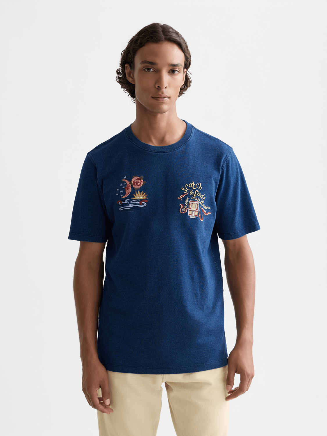 The 40Th Anniversary Heroes Relaxed-Fit Indigo T-Shirt - Scotch & Soda South Africa
