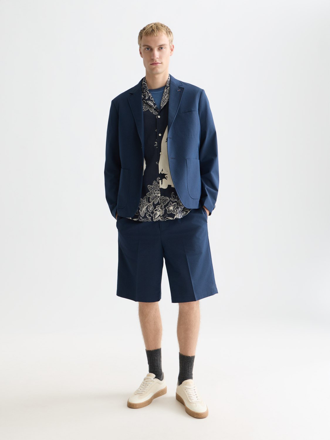 Unconstructed Cottonblend Seersucker Blazer - Scotch & Soda South Africa