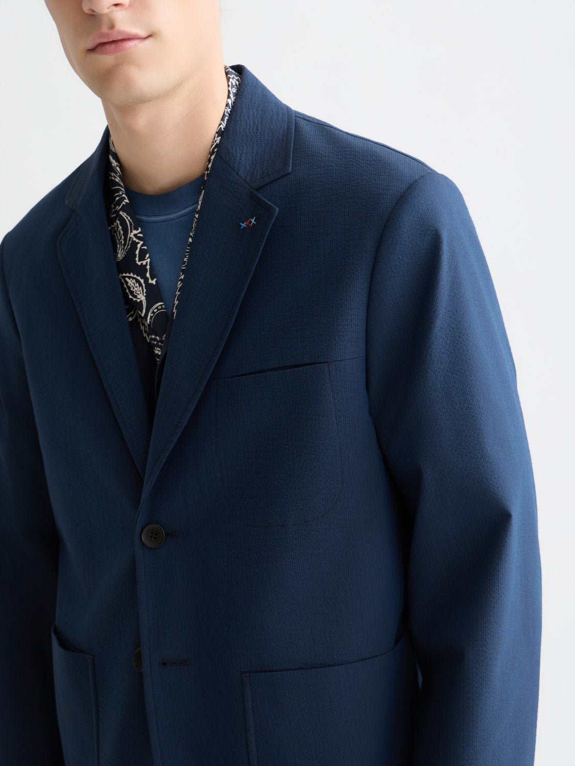 Unconstructed Cottonblend Seersucker Blazer - Scotch & Soda South Africa