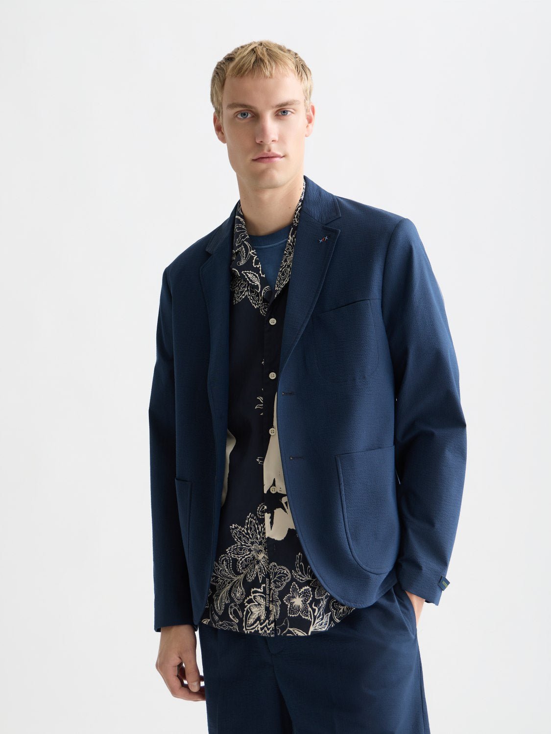 Unconstructed Cottonblend Seersucker Blazer - Scotch & Soda South Africa