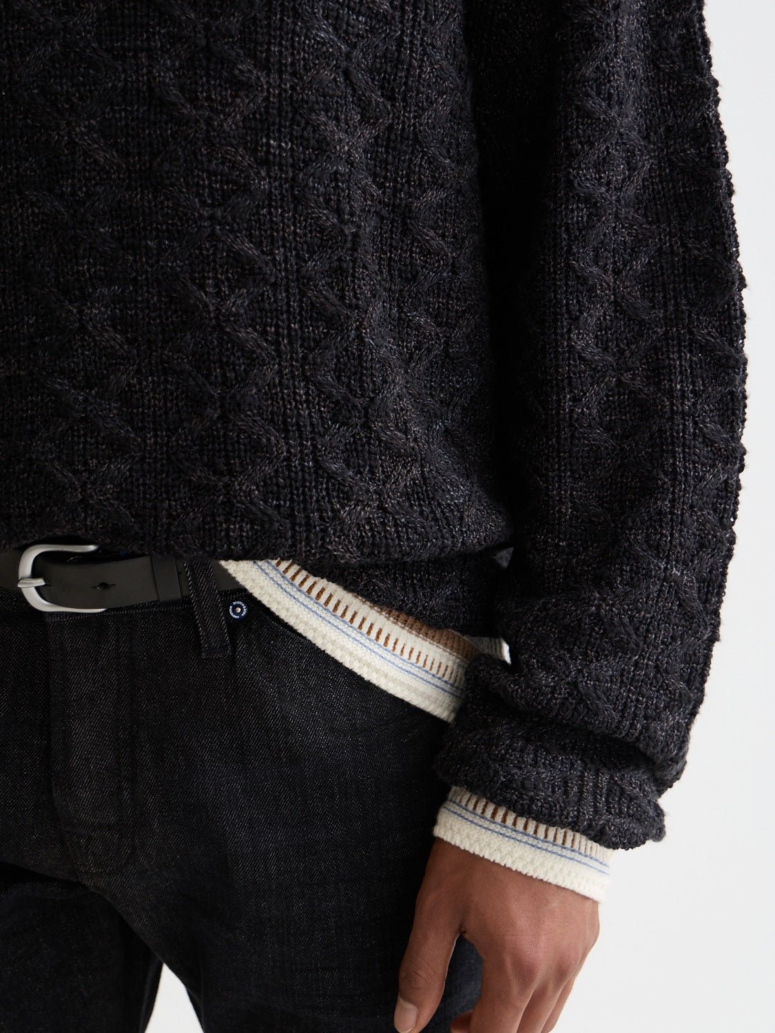 V-Neck Cable Loose-Fit Pullover - Scotch & Soda South Africa