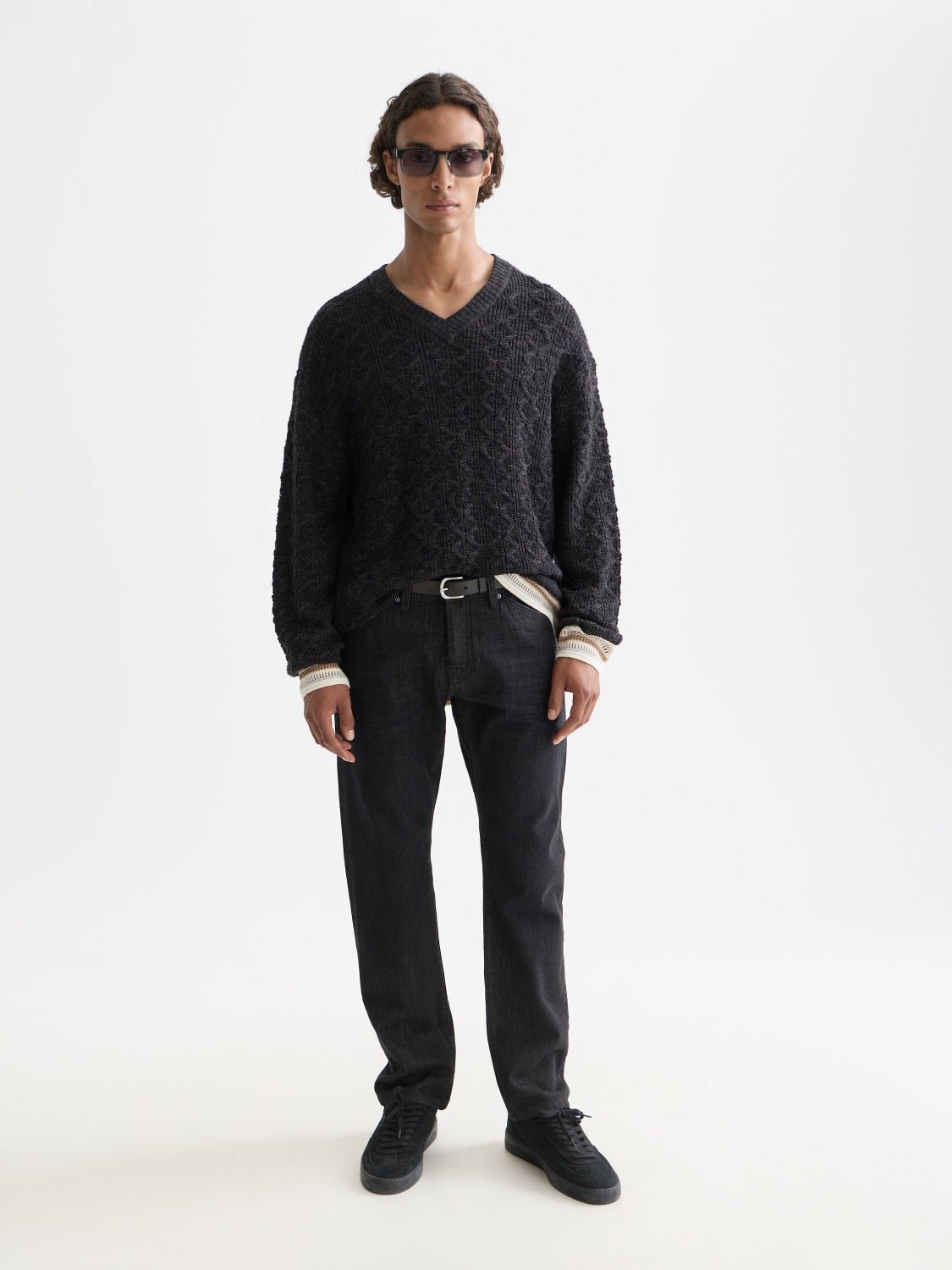 V-Neck Cable Loose-Fit Pullover - Scotch & Soda South Africa