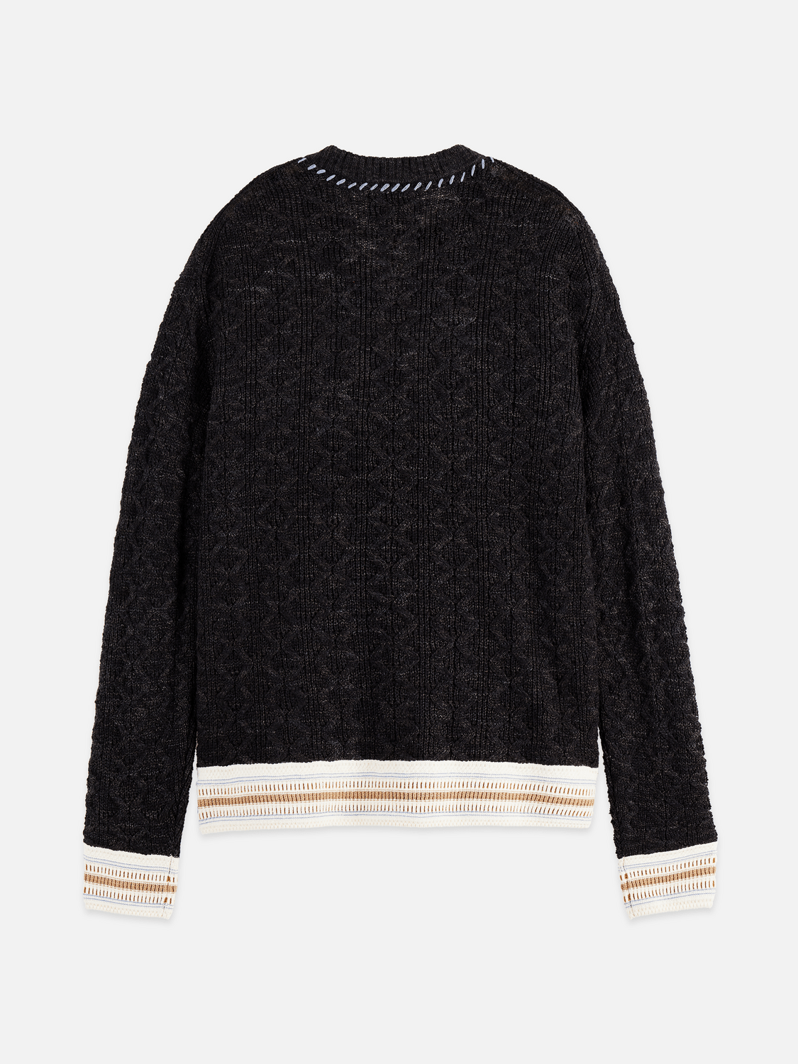 V-Neck Cable Loose-Fit Pullover - Scotch & Soda South Africa