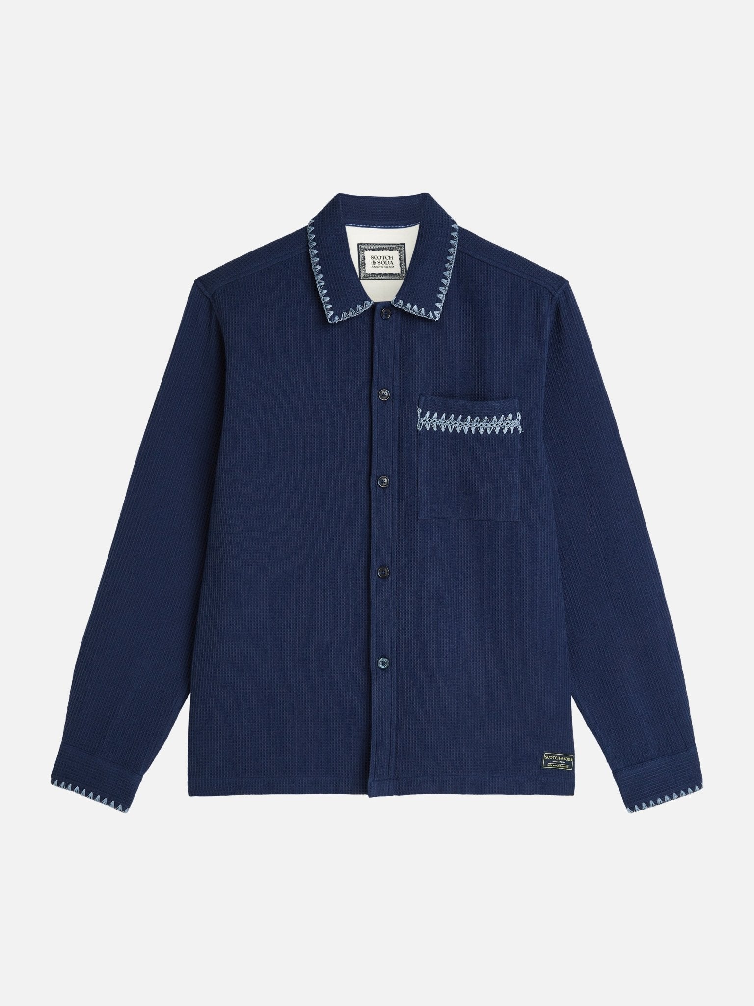 Waffle Structure Relaxed-Fit Shirt - Scotch & Soda South Africa
