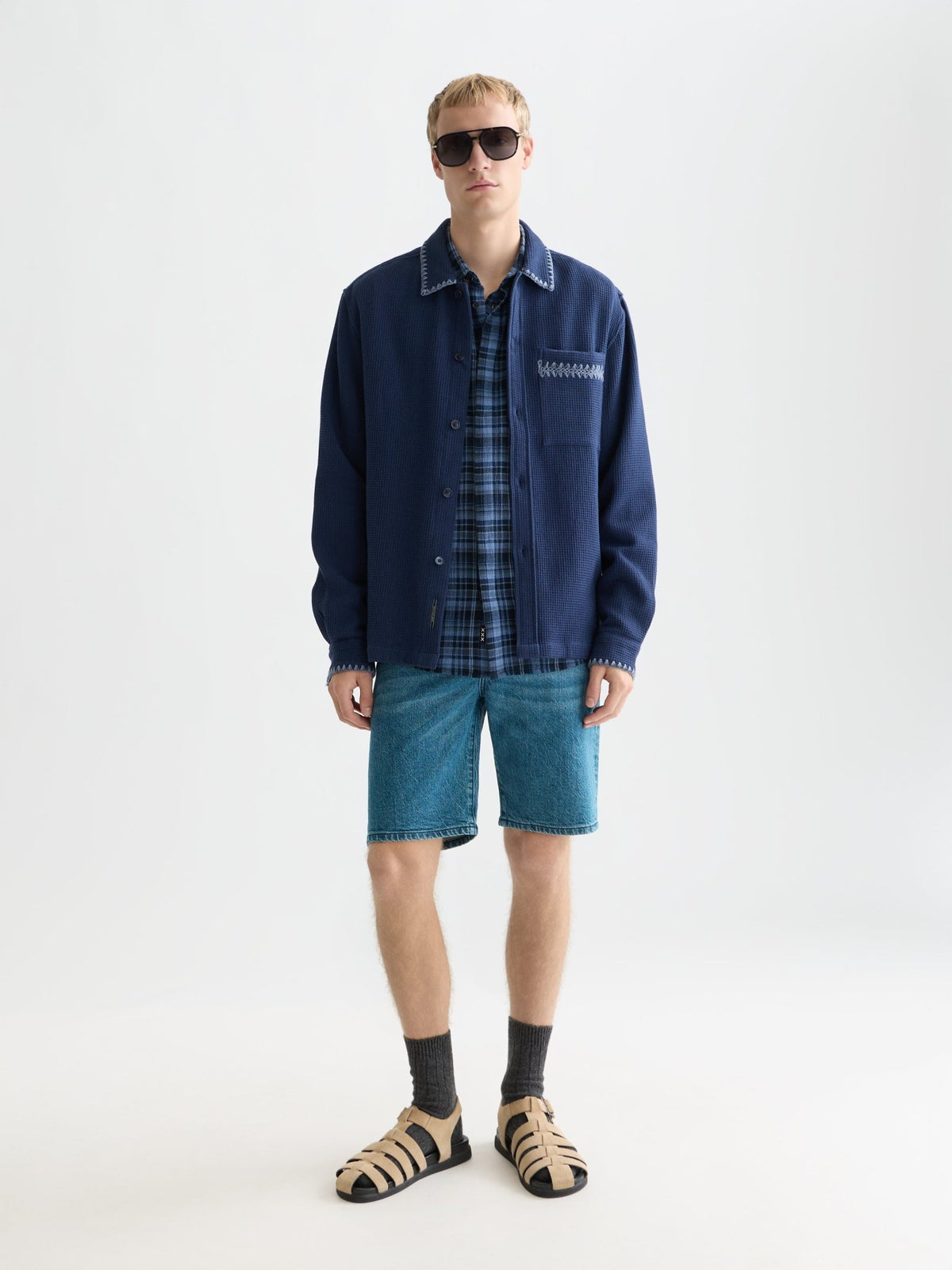 Waffle Structure Relaxed-Fit Shirt - Scotch & Soda South Africa