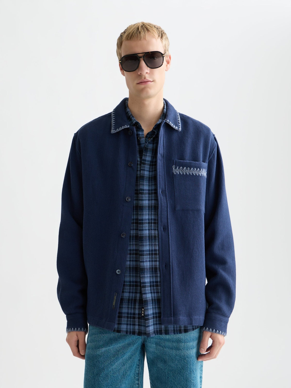 Waffle Structure Relaxed-Fit Shirt - Scotch & Soda South Africa