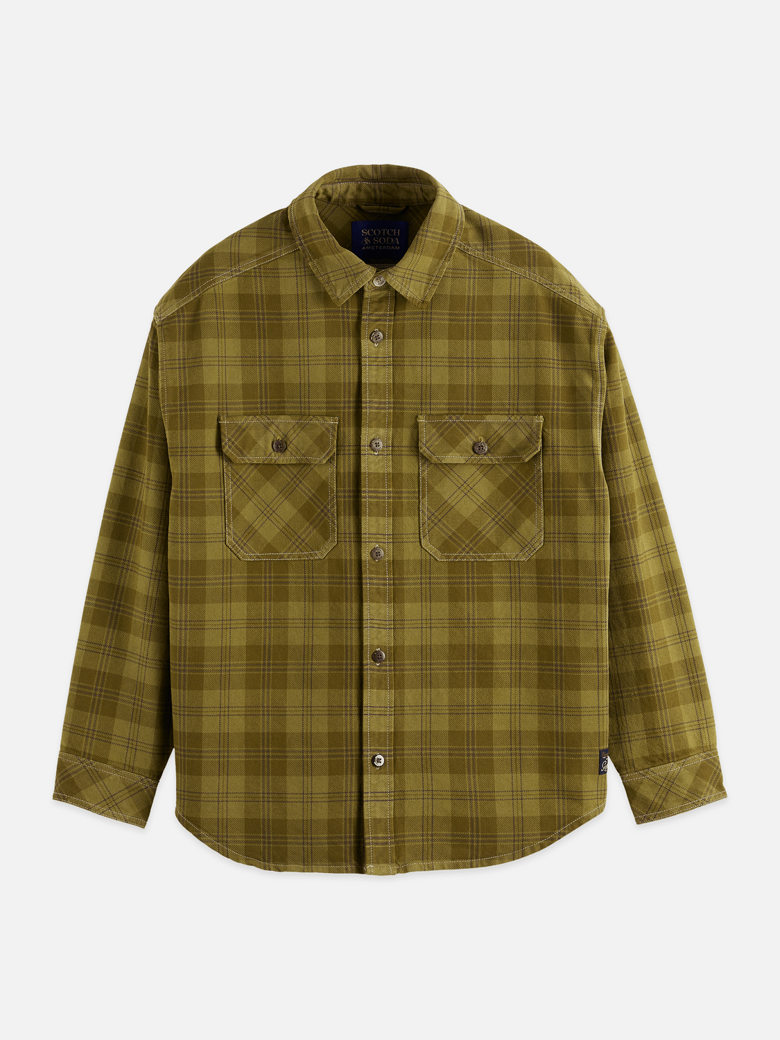 Washed Denim Checked Overshirt - Scotch & Soda South Africa