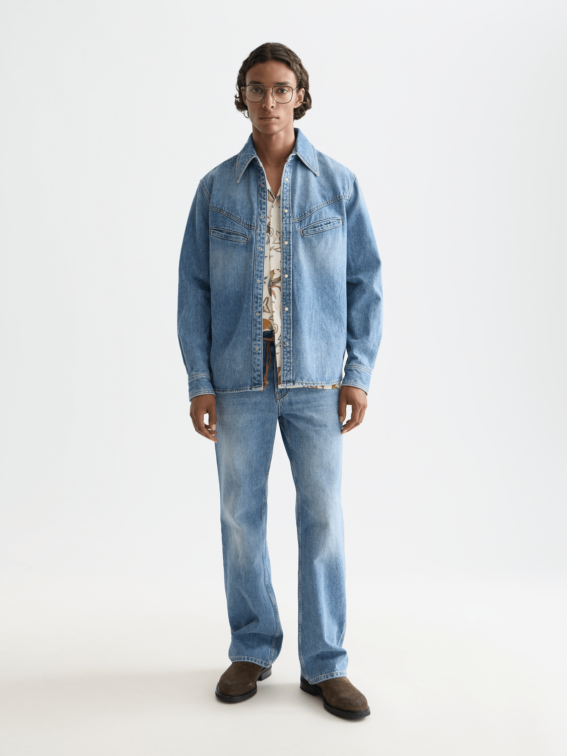 Washed Denim Shirt With Western Details - Scotch & Soda South Africa