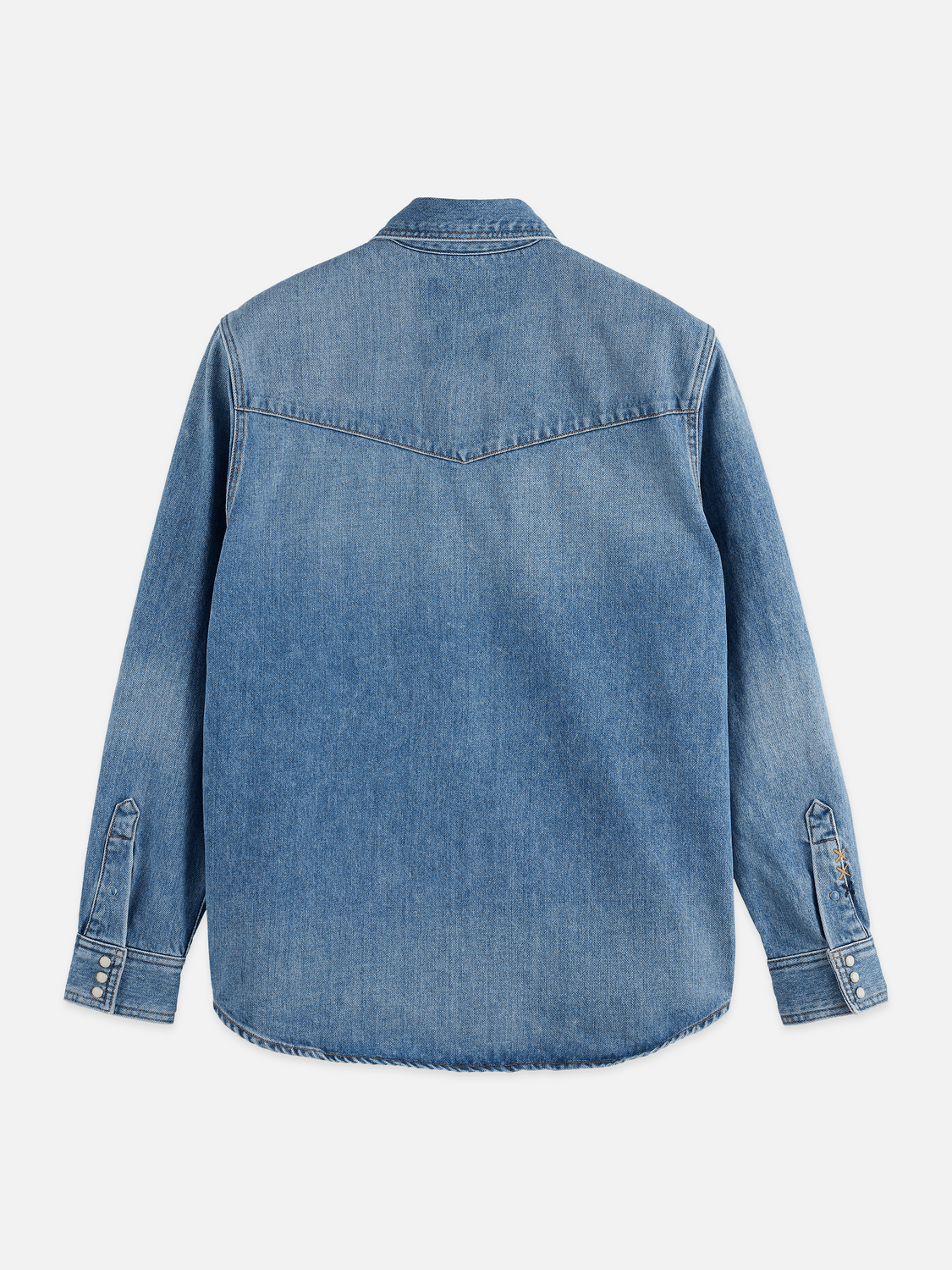 Washed Denim Shirt With Western Details - Scotch & Soda South Africa