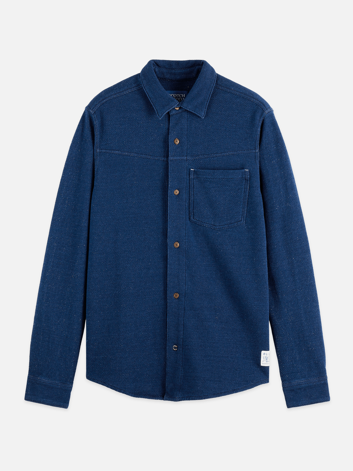 Washed Indigo Textured Jersey Shirt - Scotch & Soda South Africa