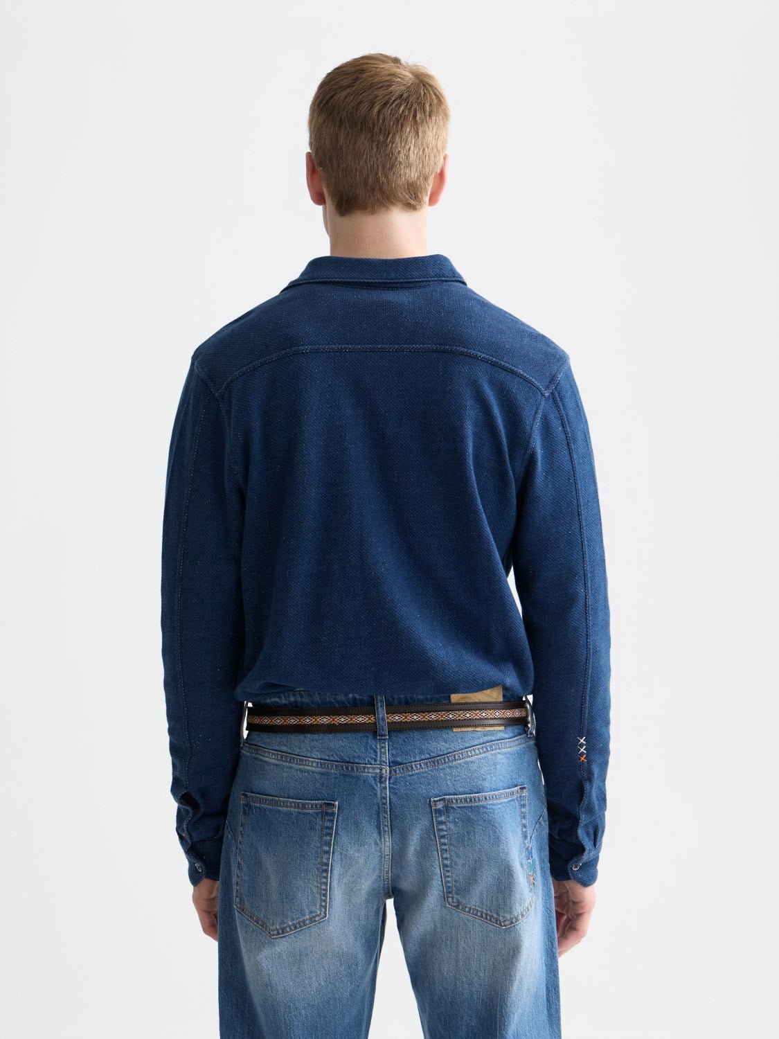 Washed Indigo Textured Jersey Shirt - Scotch & Soda South Africa