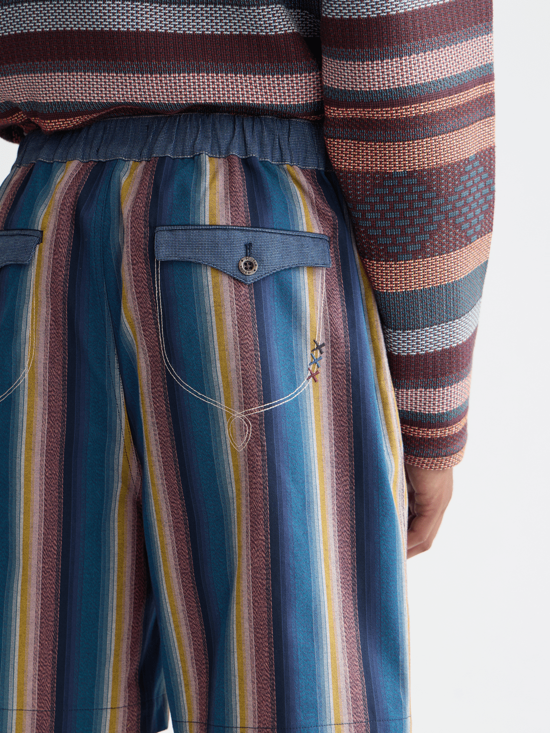 Western Detailed Striped Cotton Loose-Fit Bermuda - Scotch & Soda South Africa