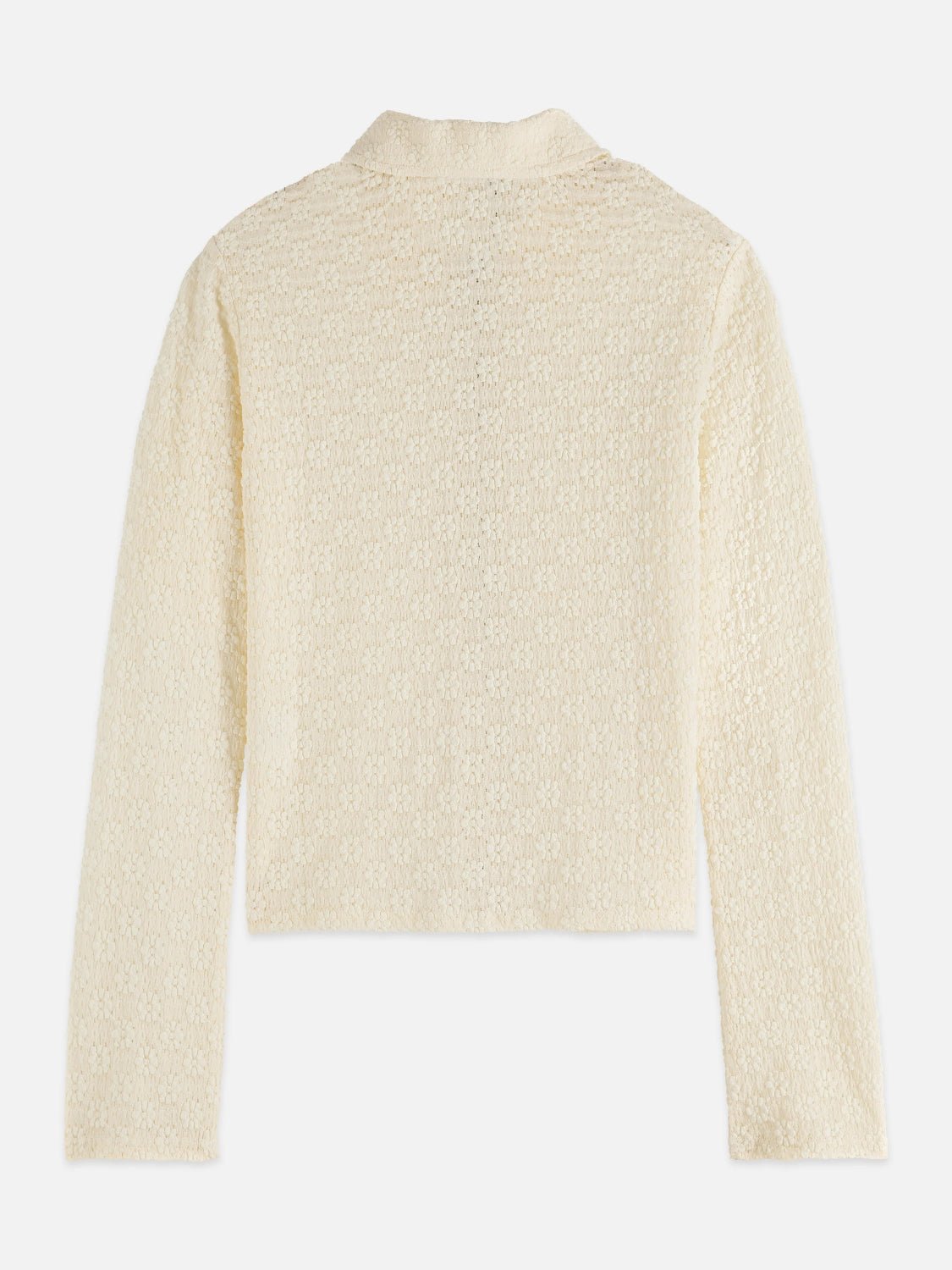 Zip Through Open Structure Long Sleeve T-Shirt - Scotch & Soda South Africa