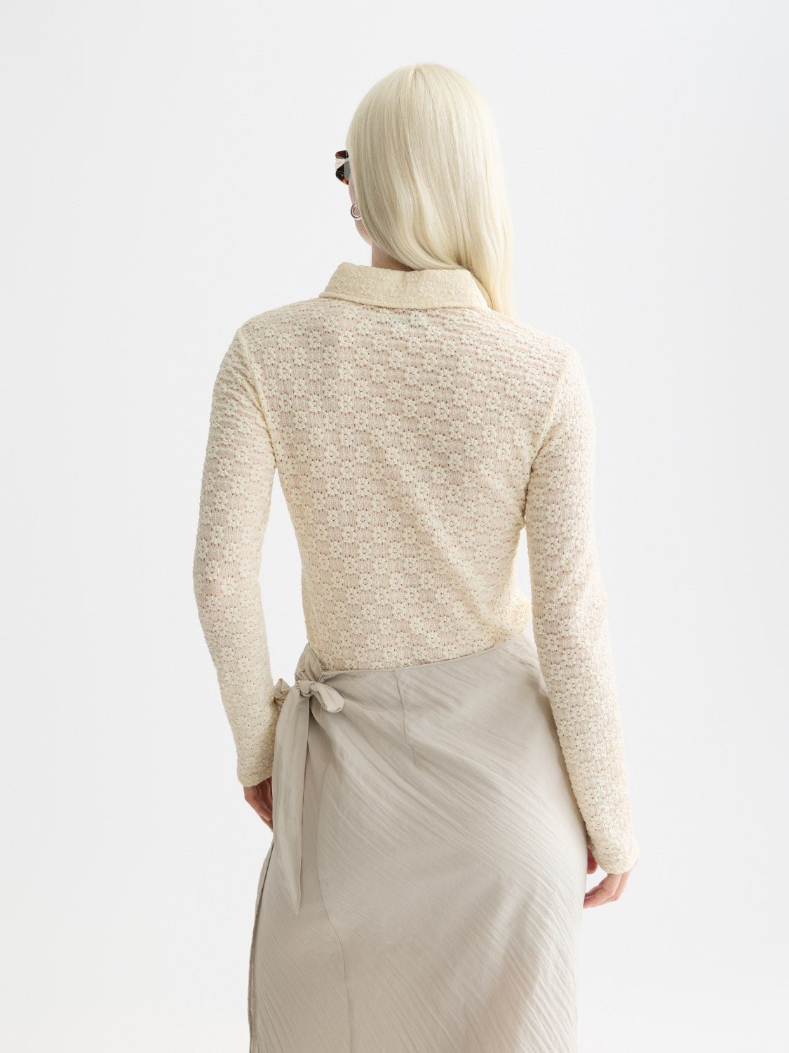 Zip Through Open Structure Long Sleeve T-Shirt - Scotch & Soda South Africa